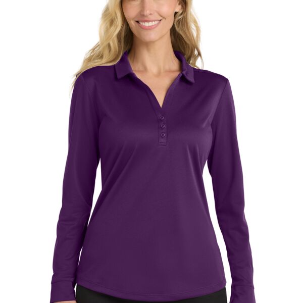 Ladies Silk Touch  Performance Long Sleeve Polo Thumbnail