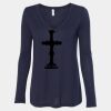 Women's Flowy Long Sleeve V-Neck Tee Thumbnail