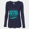 Women's Flowy Long Sleeve V-Neck Tee Thumbnail